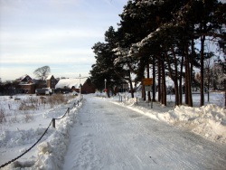 Ortseingang Klein-Zicker im Winter